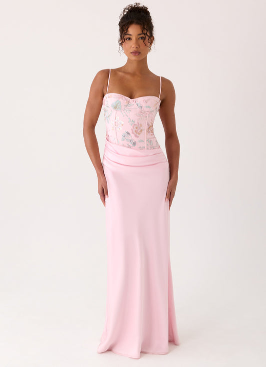 Euphoric Beaded Maxi Dress - Pink Everbloom