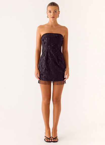 Wear My Kiss Mini Dress - Black